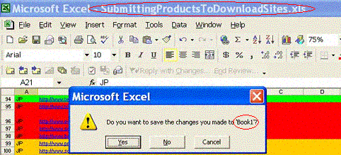 Figure: Confusing Save prompt in Excel.
