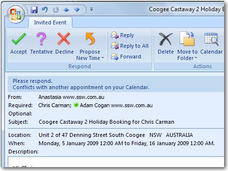Figure: The Appointment's reminder information, needs to be visible and changable