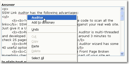 Figure: spell checking in Firefox