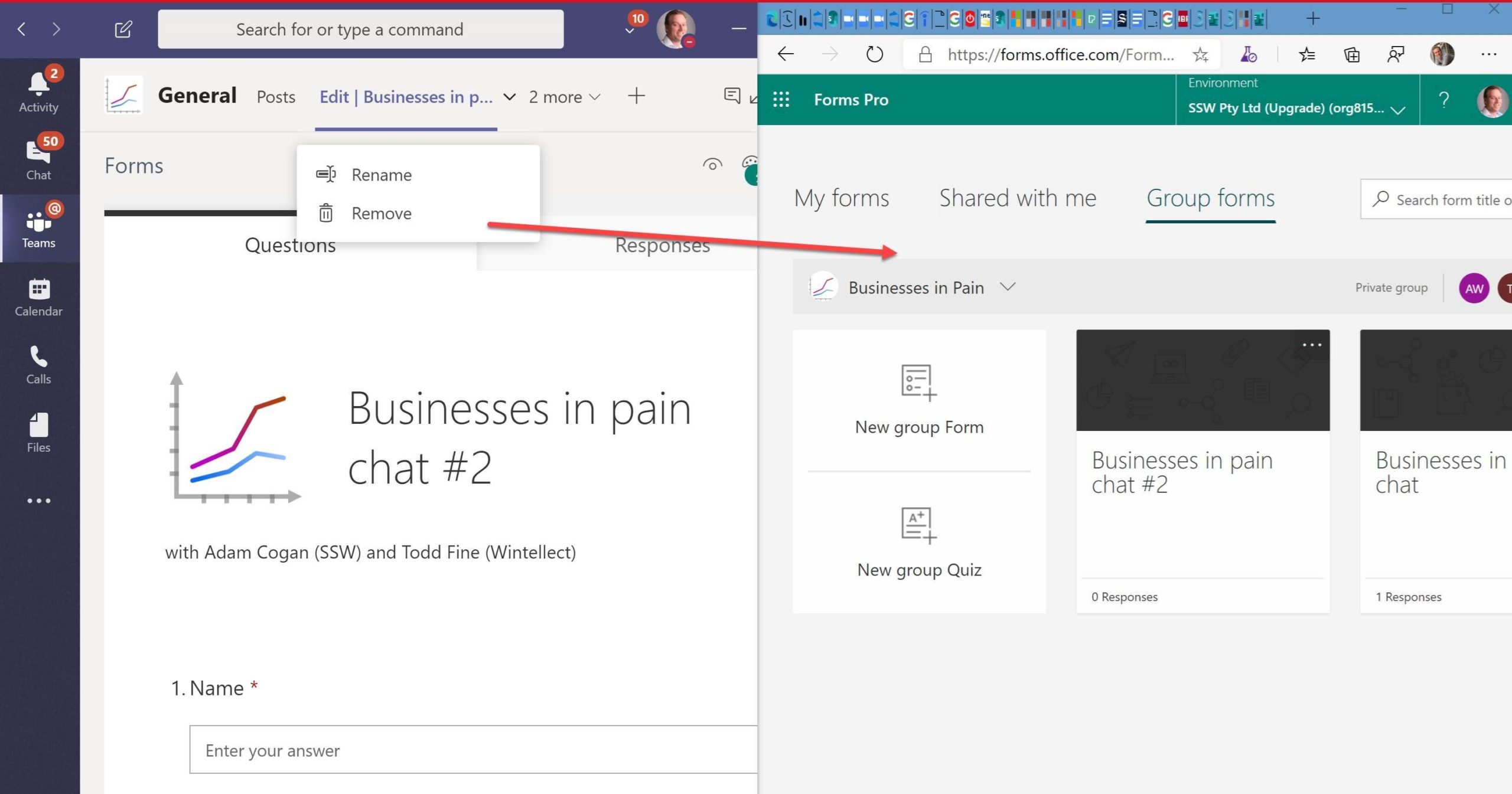 microsoft forms remove create my own form