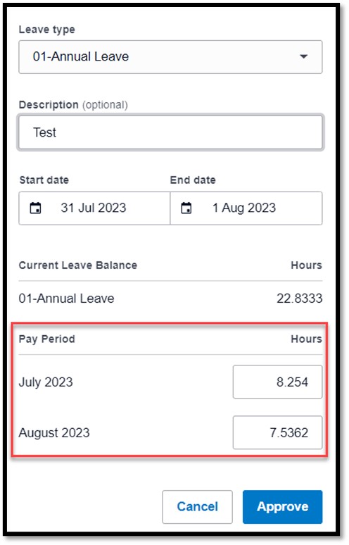 Figure: The leave hours are a mess and then it is saved incorrectly. In this case the accountants would later have to manually change this to 8h + 8h
